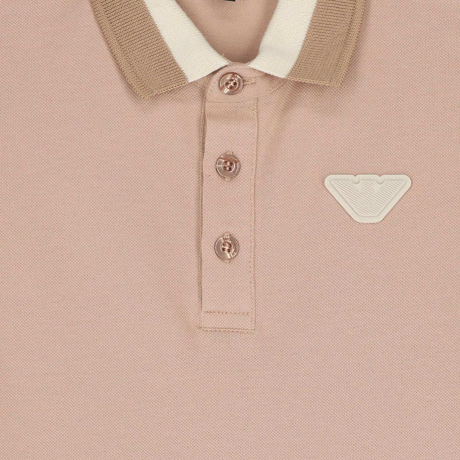 Boys Beige Logo Polo Shirt, 1, hi-res