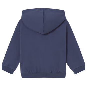 Younger Boys Blue Hooded Zip Up Top
