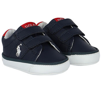 Baby Boys Navy Blue Logo Pre Walker Shoes