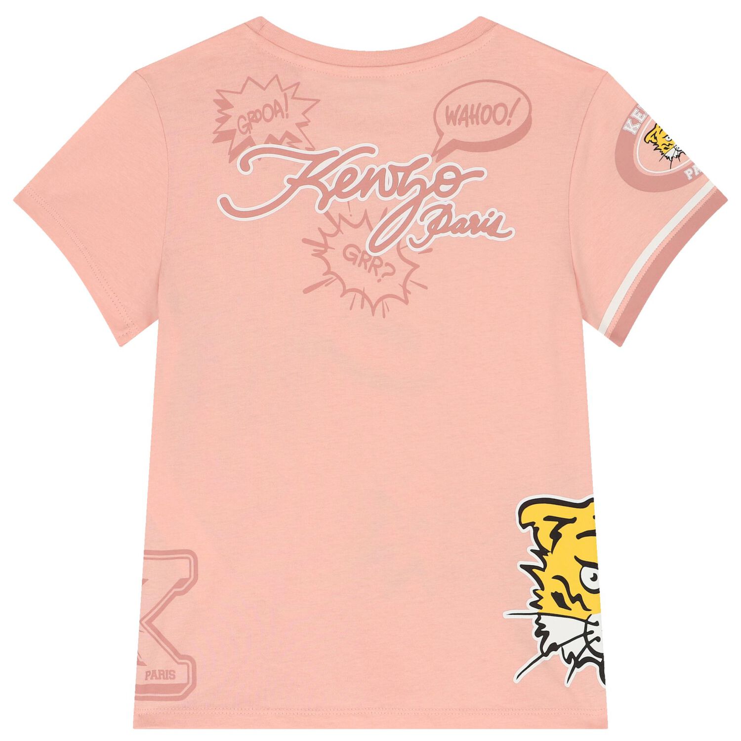 Girls Pink Tiger Logo T-Shirt, 1, hi-res