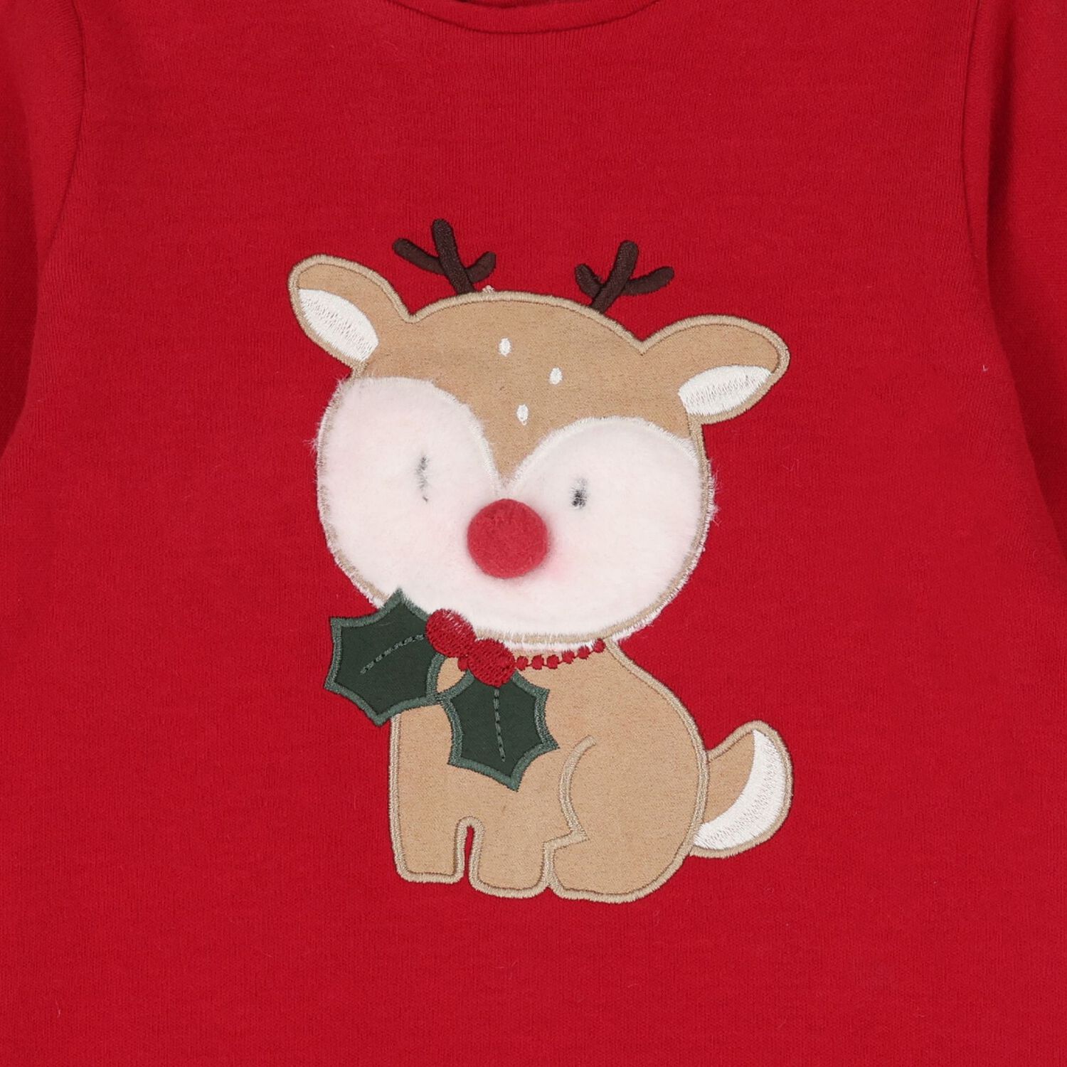 Baby Girls Red Reindeer Romper Set, 1, hi-res