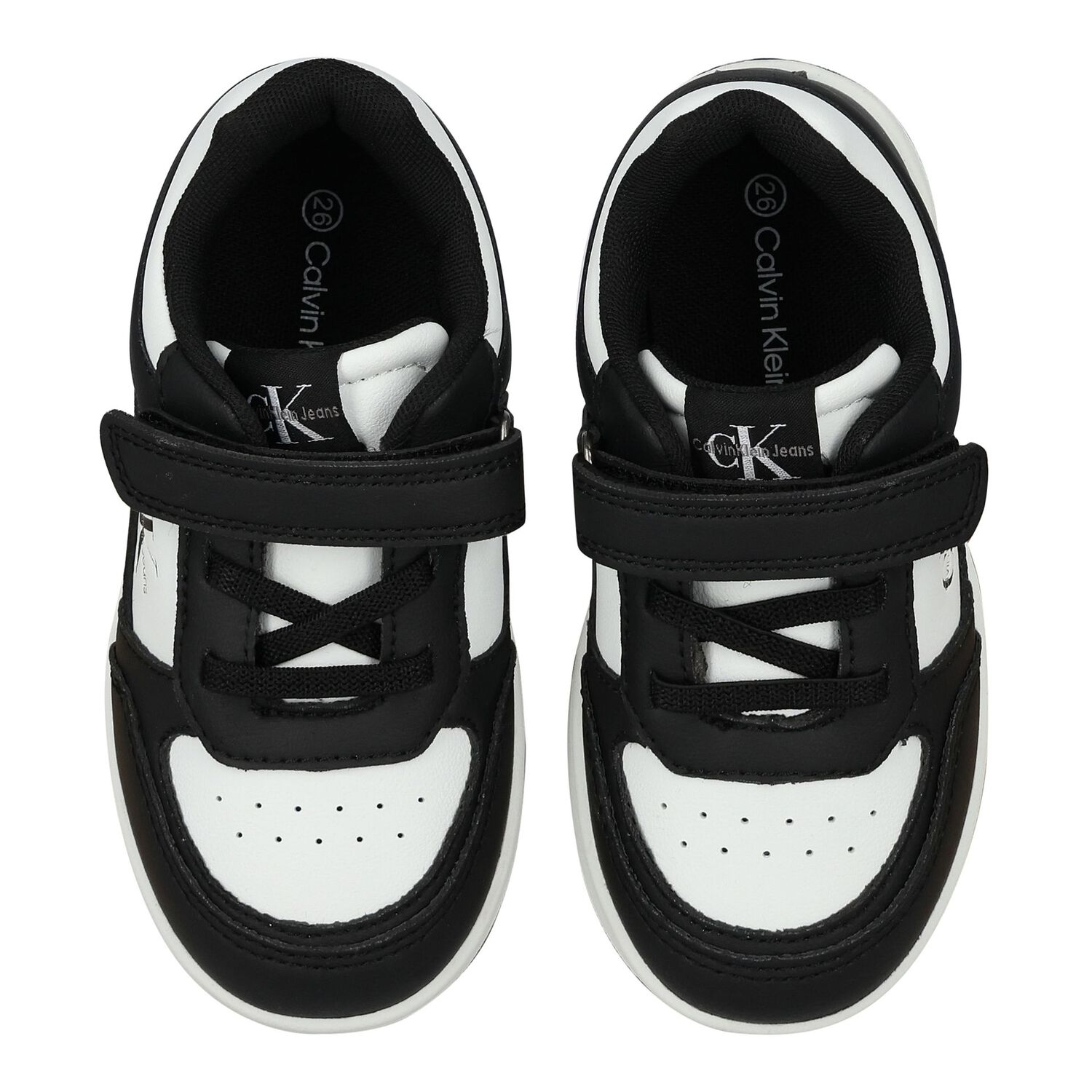 Boys Black & White Logo Trainers, 1, hi-res