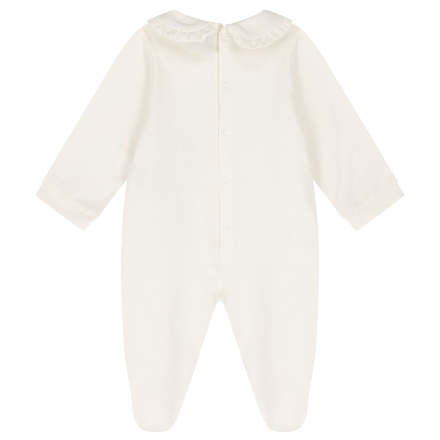 Baby Girls Ivory Logo Ruffled Babygrow, 1, hi-res image number null