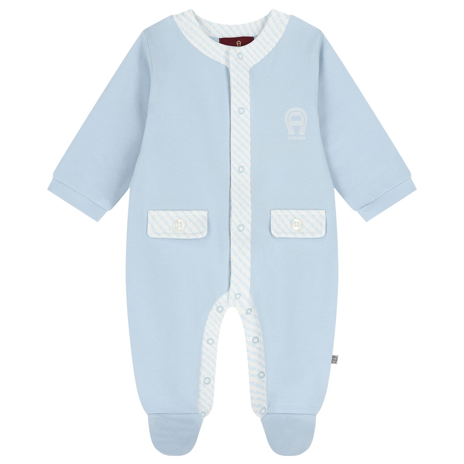 Baby Boys Blue Logo Babygrow, 2, hi-res