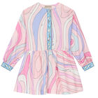 فستان تجريدي باللون الزهري, 1, hi-res