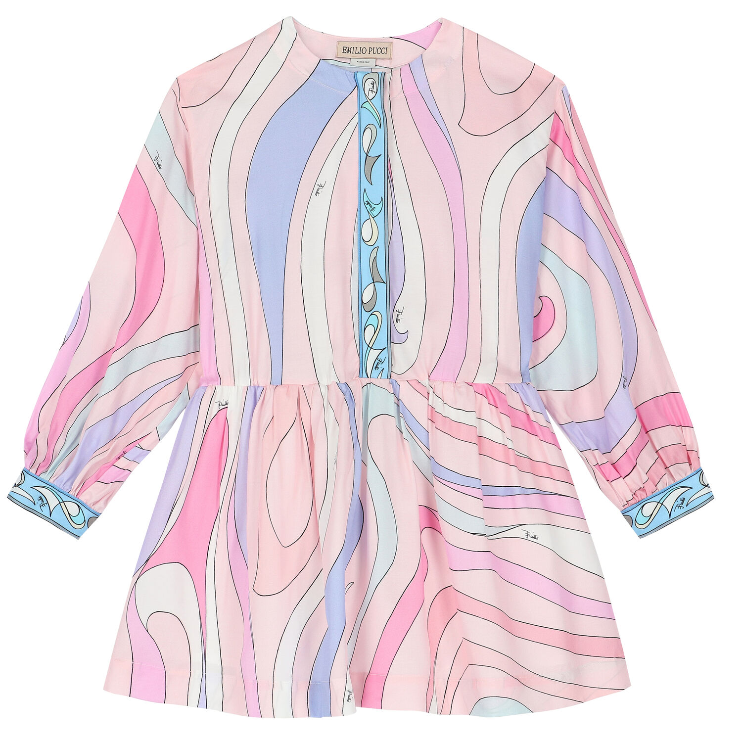 فستان تجريدي باللون الزهري, 1, hi-res