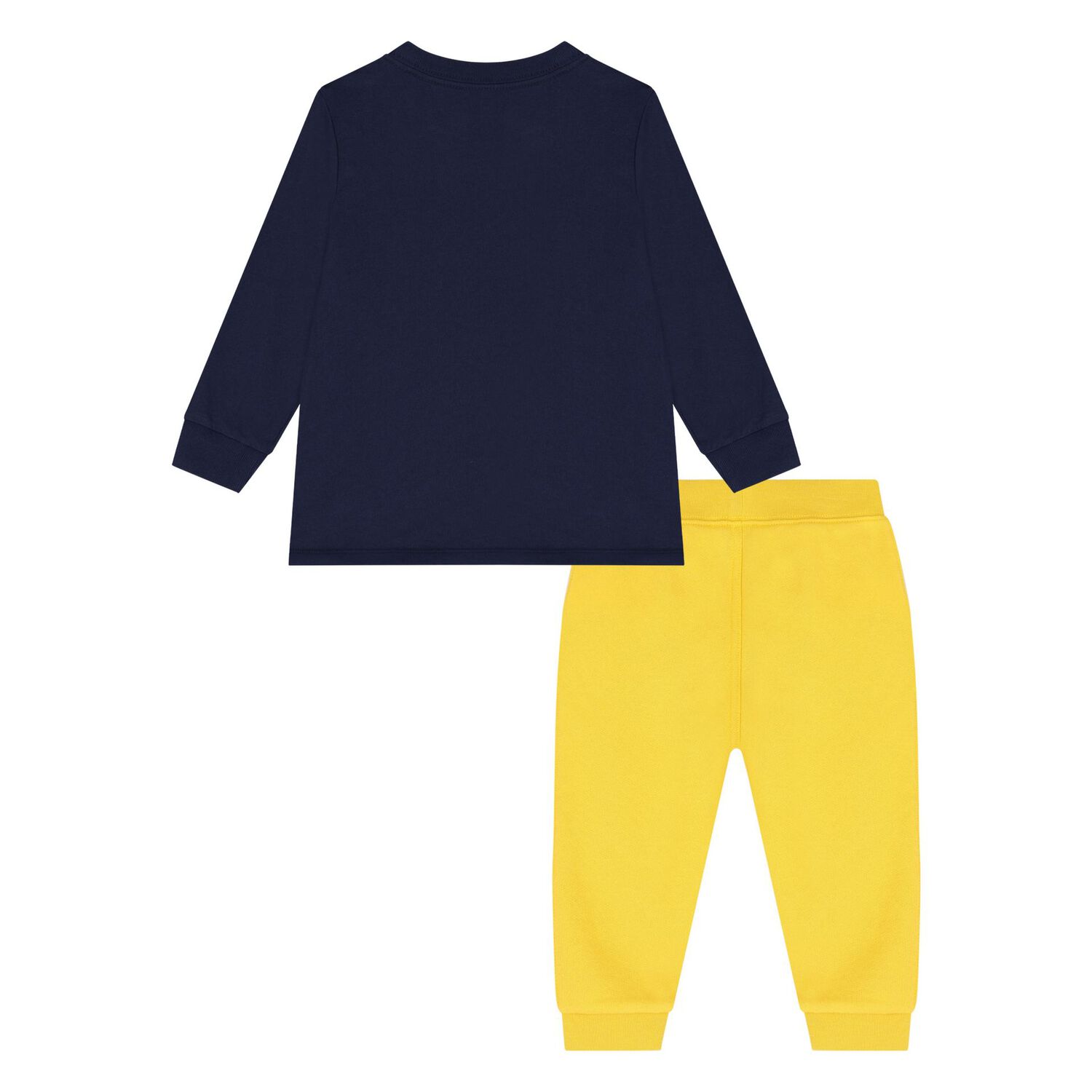 Baby Boys Navy Blue & Yellow Logo Tracksuit, 1, hi-res