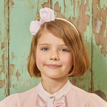 Girls Pink Bow Headband