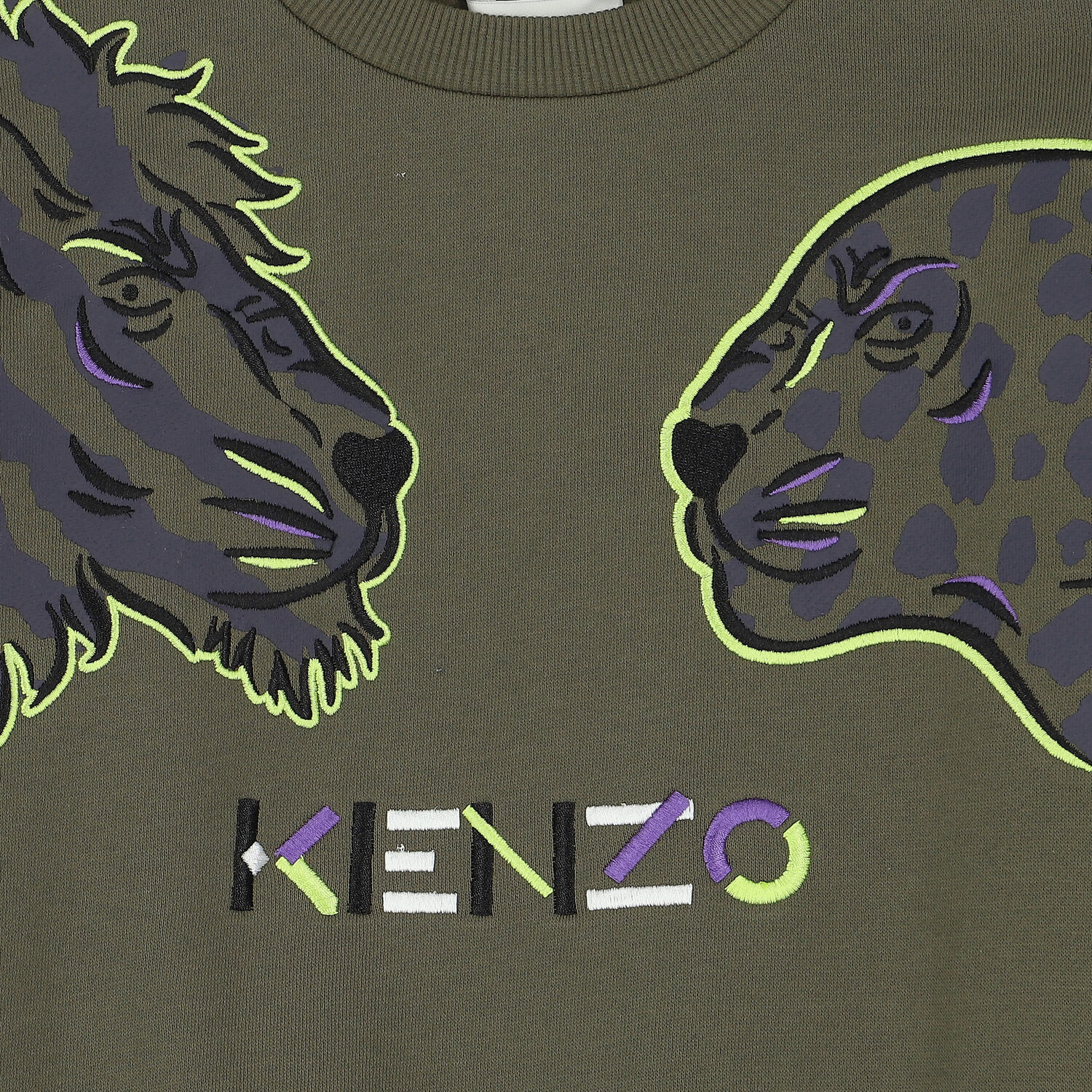 سويت شيرت بالشعار باللون الكاكى للاولاد, 1, hi-res