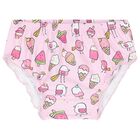 Baby Girls Pink Swimsuit Set with Hat, 2, hi-res