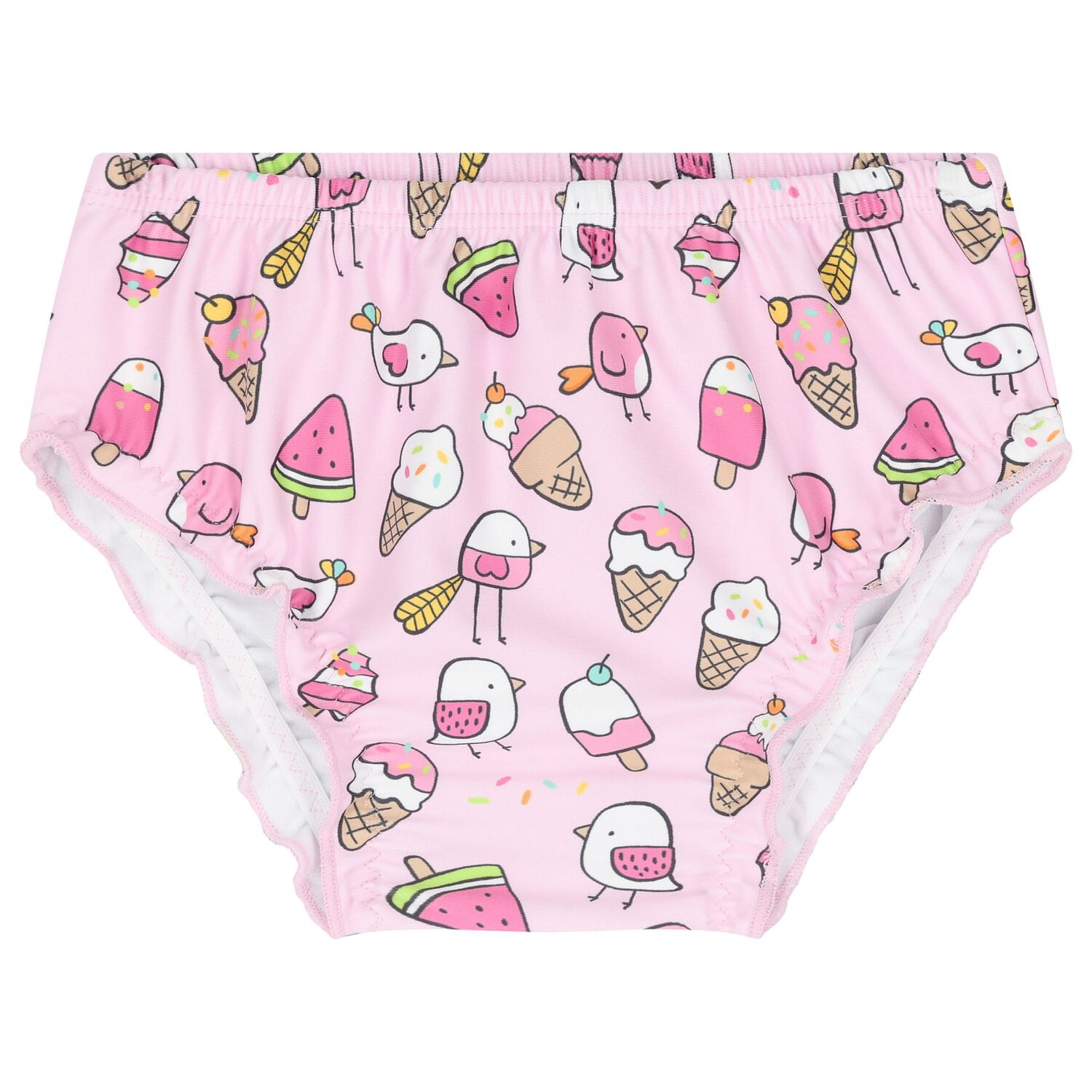 Baby Girls Pink Swimsuit Set with Hat, 2, hi-res image number null