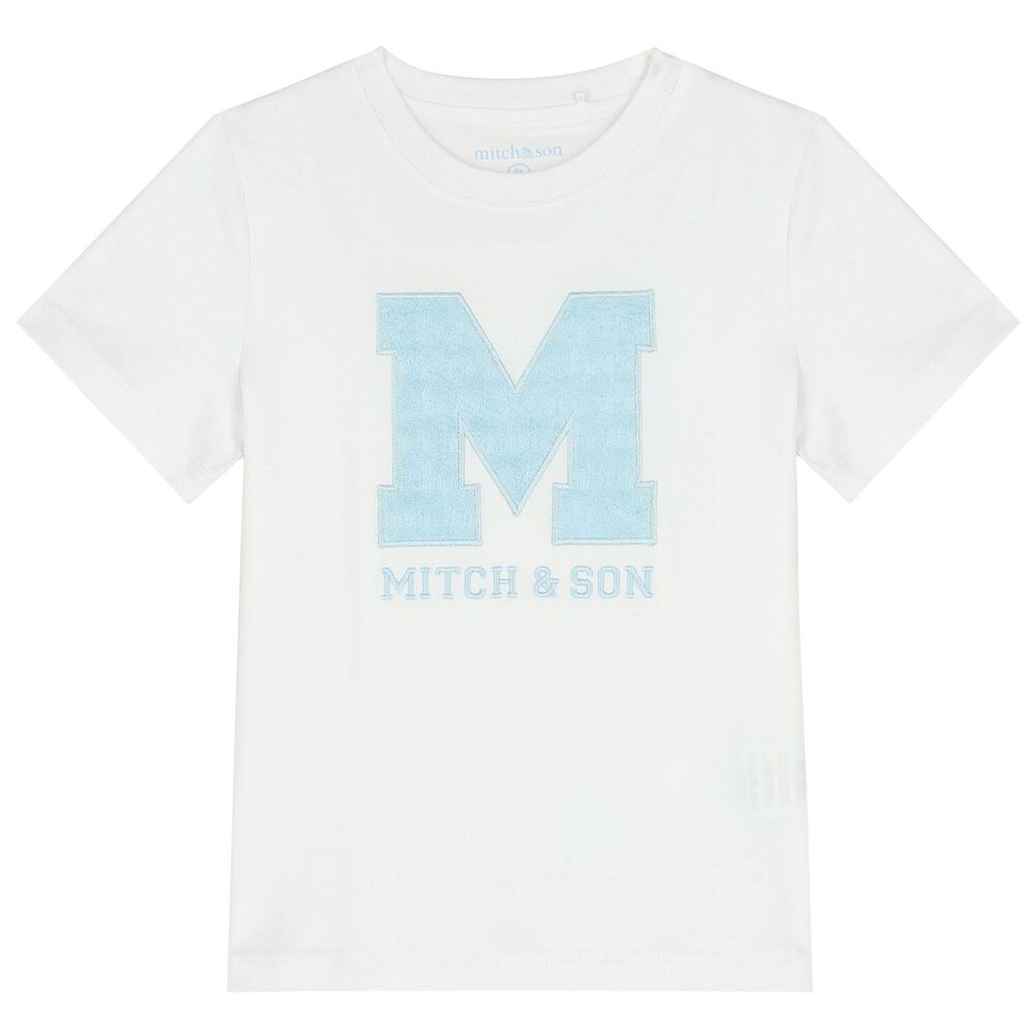 طقم أولاد شورت بالشعار باللون الأبيض والأزرق, 1, hi-res