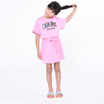 Girls Pink Logo Dress