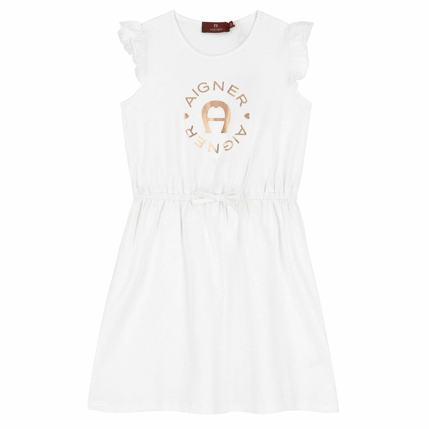 Girls White Logo Dress , 1, hi-res image number null