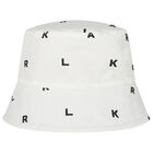Baby Boys Beige & White Reversible Hat, 1, hi-res
