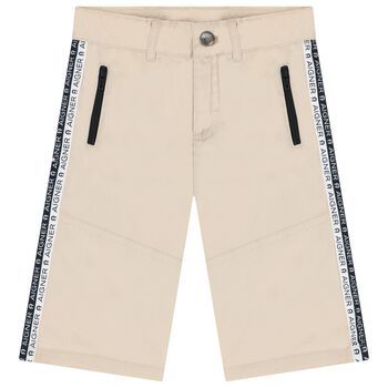 Boys Beige Logo Shorts