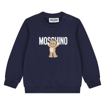 Younger Navy Blue Teddy Bear Logo Sweatshirt