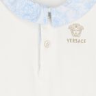 Baby Boys White & Blue Barocco Shorts Set, 1, hi-res