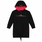 Girls Black Logo Hooded Dress, 1, hi-res