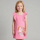 Girls Pink Mermaid Ruffled Dress, 2, hi-res