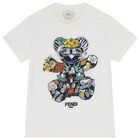 تي شيرت أبيض بشعار دب تيدي للأولاد, 1, hi-res