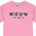 Girls Pink Teddy Bear Logo T-Shirt, 2, hi-res