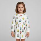 Younger Girls White Flower Dress, 1, hi-res