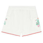 Girls White Strawberry Shorts, 1, hi-res