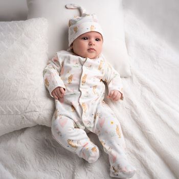 Baby Girls White Hearts Babygrow Set