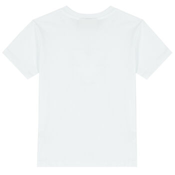 Boys White Thunderbolt Logo T-Shirt