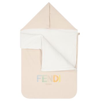 Beige & White Logo Baby Nest