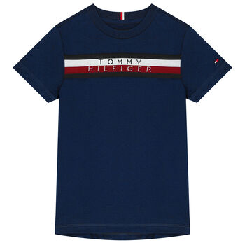 Boys Navy Blue Logo T-Shirt