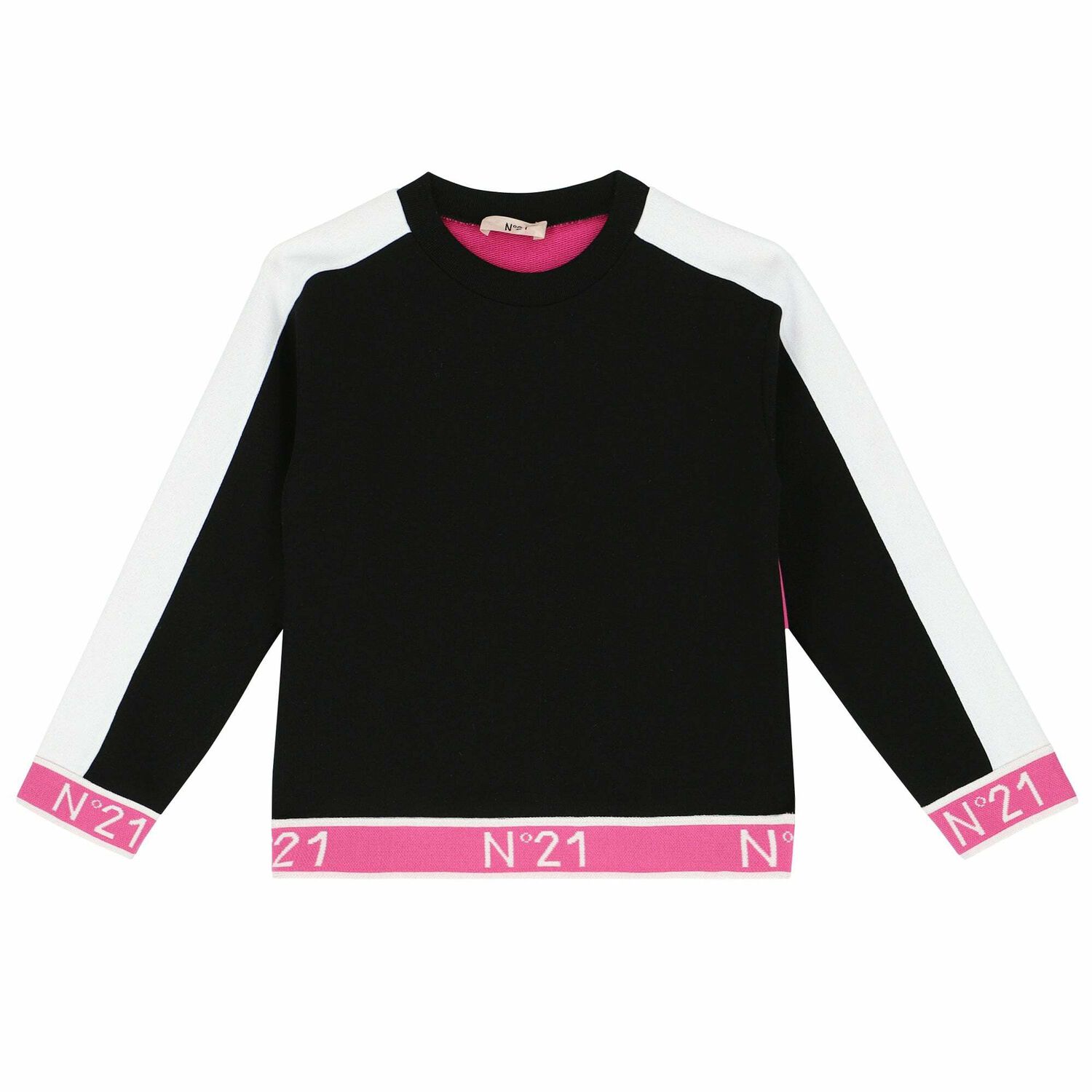 Girls Black & Pink Sweatshirt, 1, hi-res