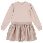Girls Beige & Gold Dress, 2, hi-res