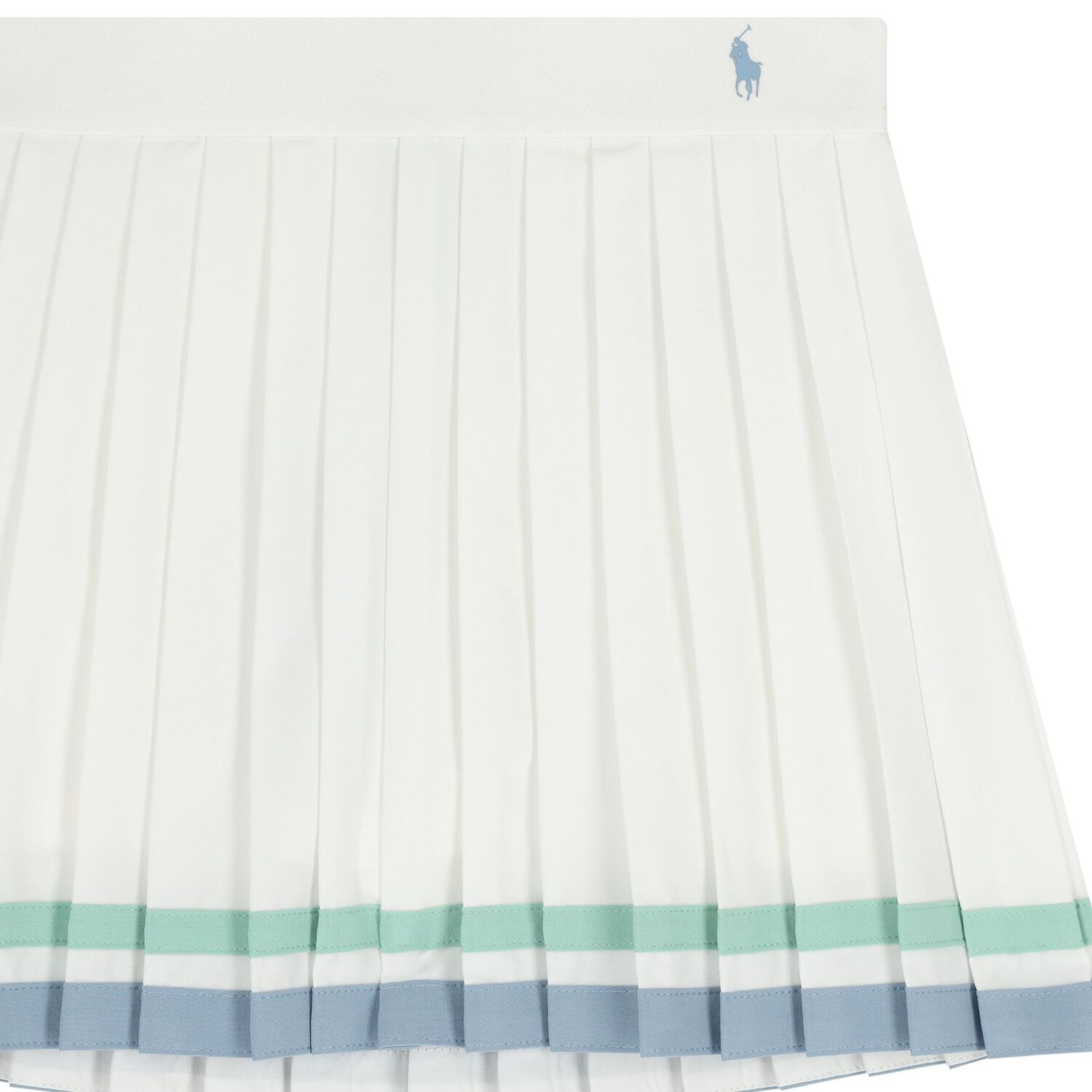 Girls White Logo Pleated Skirt, 1, hi-res