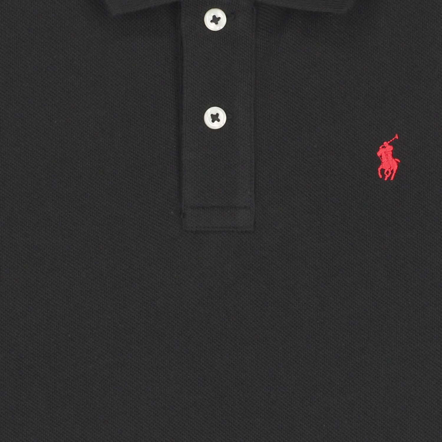 Boys Black Logo Polo Shirt , 1, hi-res