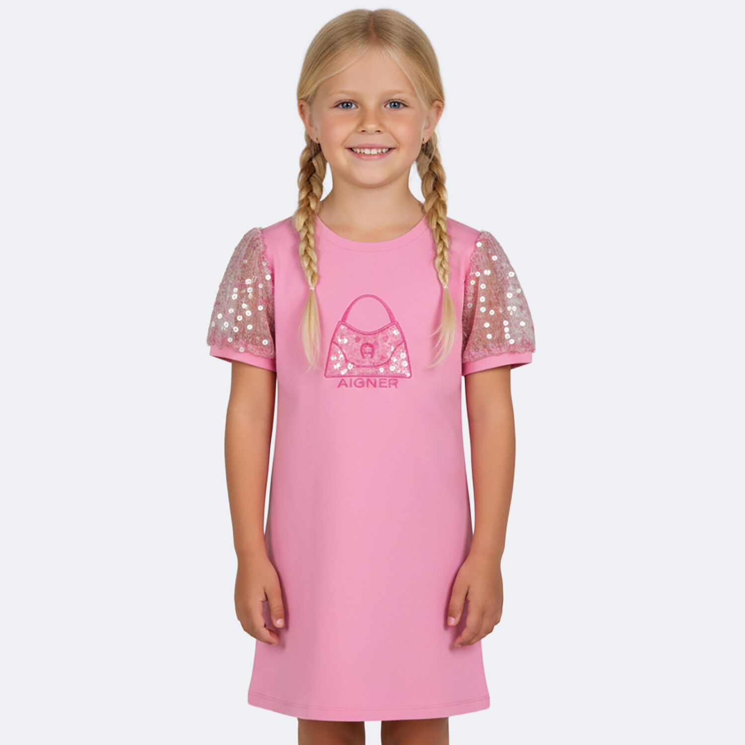 Girls Pink Sequin Bag Dress, 1, hi-res
