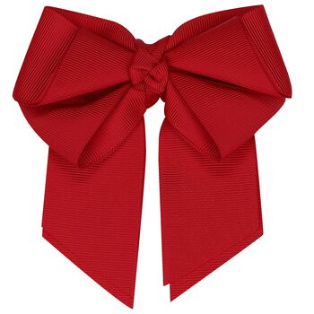 Girls Red Ribbon Bow Hair Clip