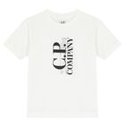Boys White Logo T-Shirt, 5, hi-res