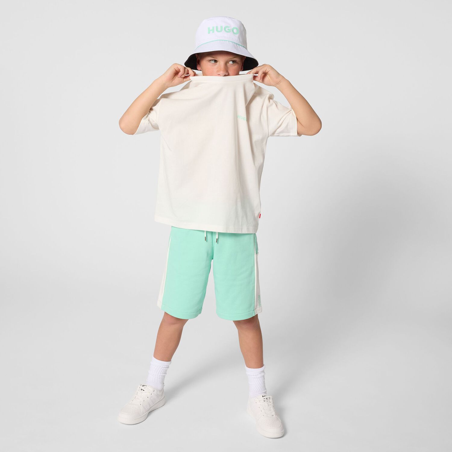 Boys White Logo T-Shirt, 1, hi-res
