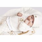 Ivory & Gold Logo Babygrow, 3, hi-res