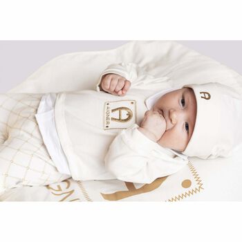 Ivory & Gold Logo Babygrow