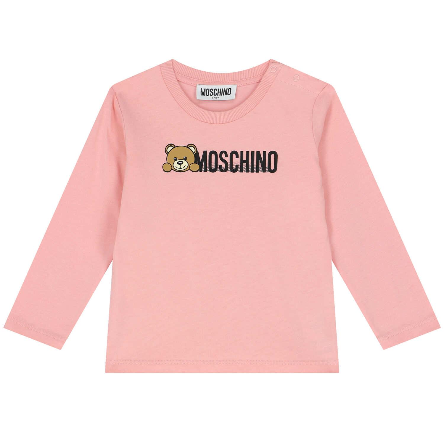 Pink Teddy Bear Logo Long Sleeve Top, 1, hi-res image number null