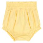 طقم من الشورت للبنات الصغيرات مزين بالزهور باللون  الاصفر والوردي  (2 قطعه), 1, hi-res