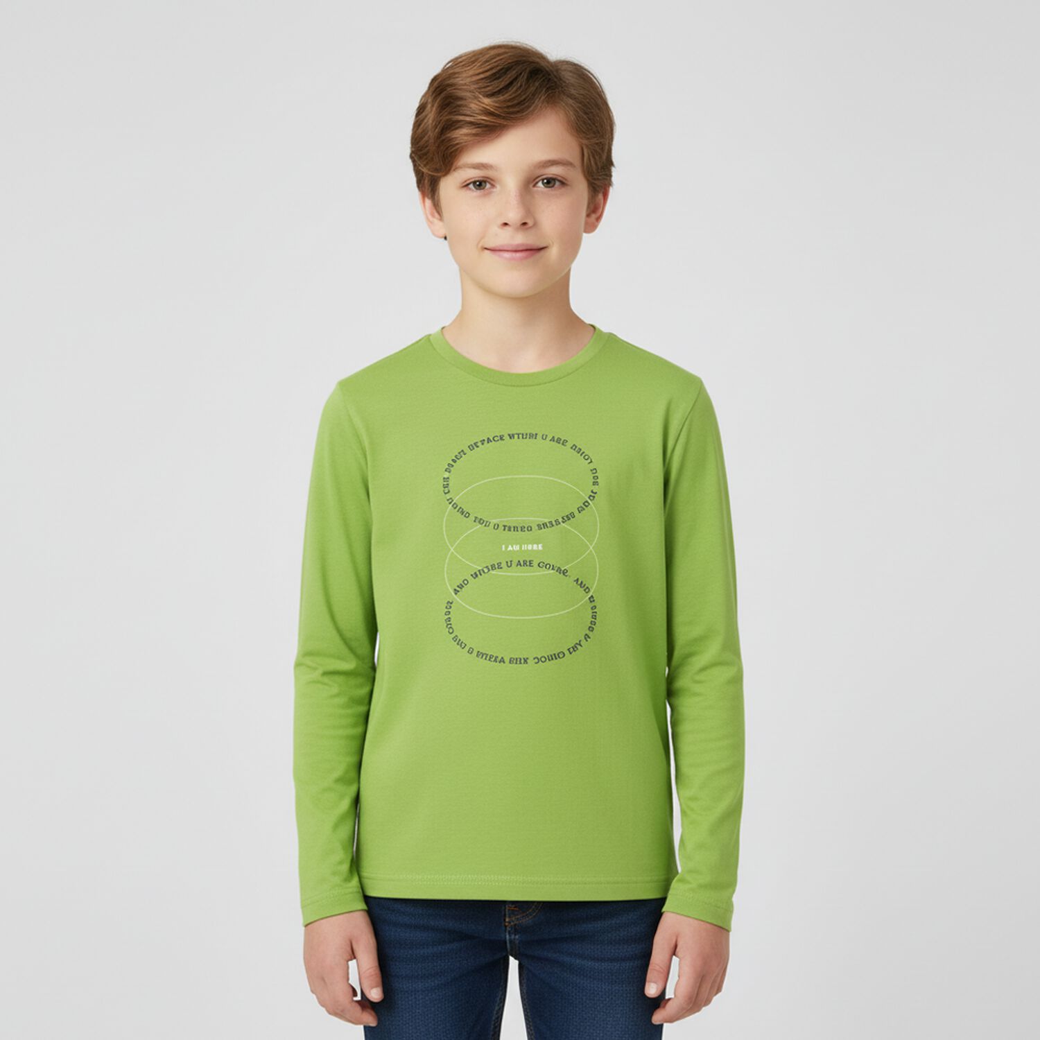 Boys Grey & Green Long Sleeve Top ( 2-Pack ), 1, hi-res image number null