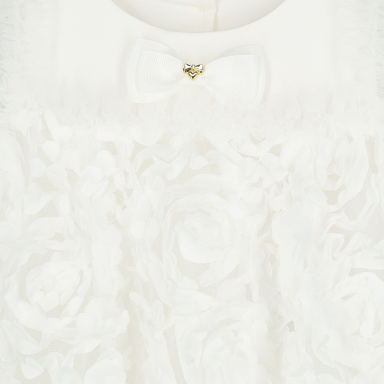 فستان تول باللون الابيض مكشكش للفتيات الصغيرات, 1, hi-res