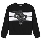 Girls Black Logo Sweatshirt, 1, hi-res