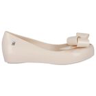 Girls Beige Bow Jelly Shoes, 1, hi-res