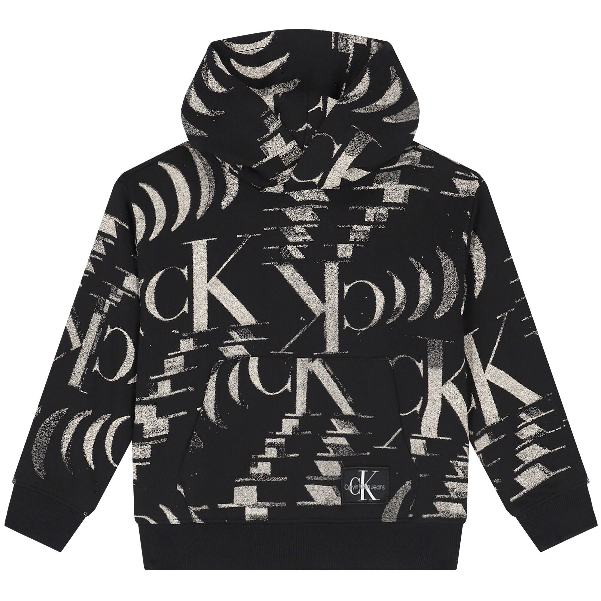 Calvin Klein Boys Black Logo Hooded Top Junior Couture UAE