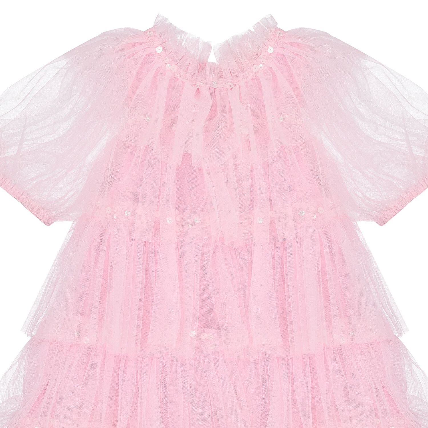 Baby Girls Pink Sequin Tulle Dress Set, 1, hi-res image number null